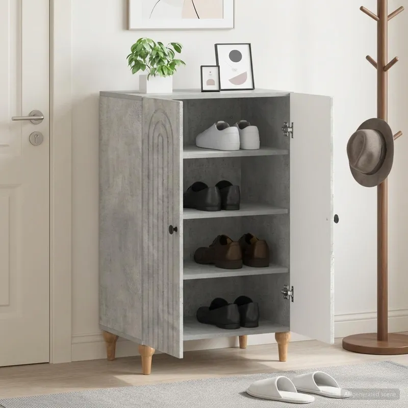 Cabinet à chaussures ALKMAAR 59,5 x 39,5 x 90 cm Gris béton
