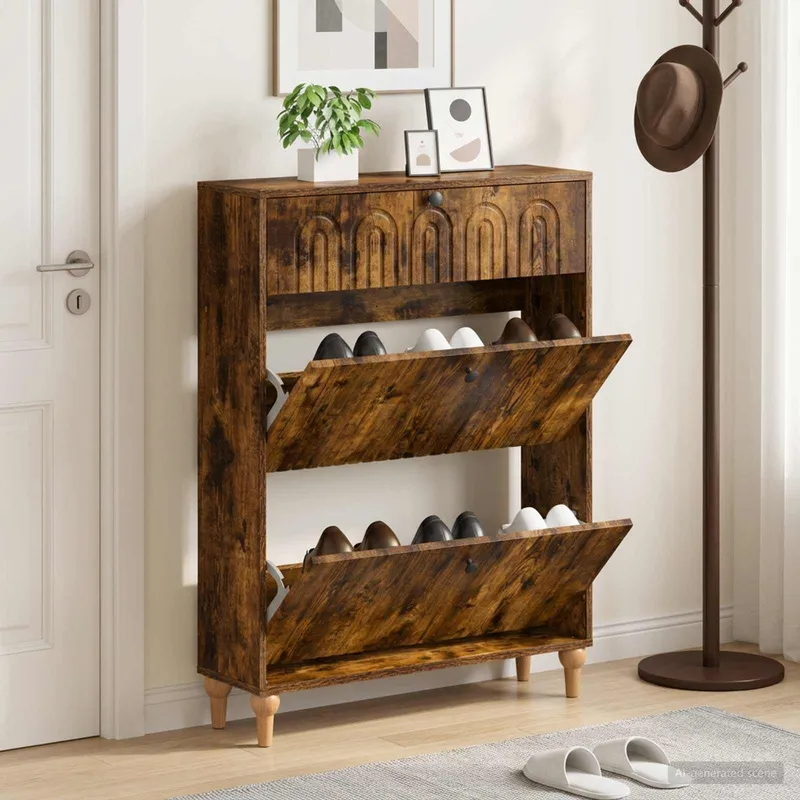 Schuhschrank ALKMAAR 78 x 24 x 103 cm Holzwerkstoff