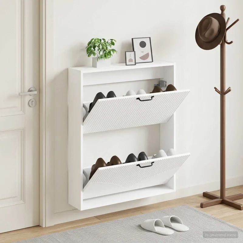 Wandmontierter Schuhschrank HOORN 71 x 17 x 86 cm Holzwerkstoff