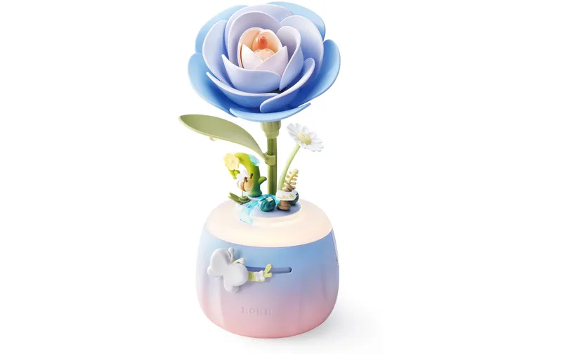 ROKR Bausatz Starry Camellia Lamp 3D-Blumen-Nachtlicht