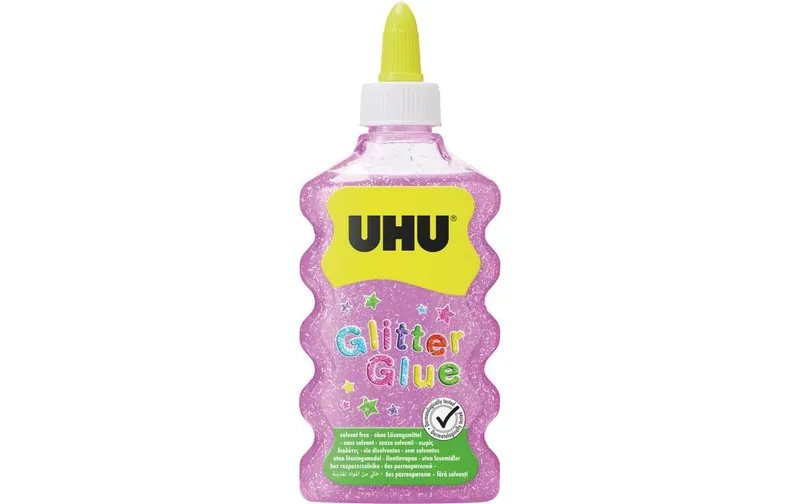 UHU Bastelkleber Glitter Glue Maxi 177 ml Pink
