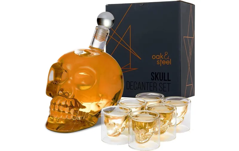 Oak & Steel Dekanter Schädel 0.7 l, transparent