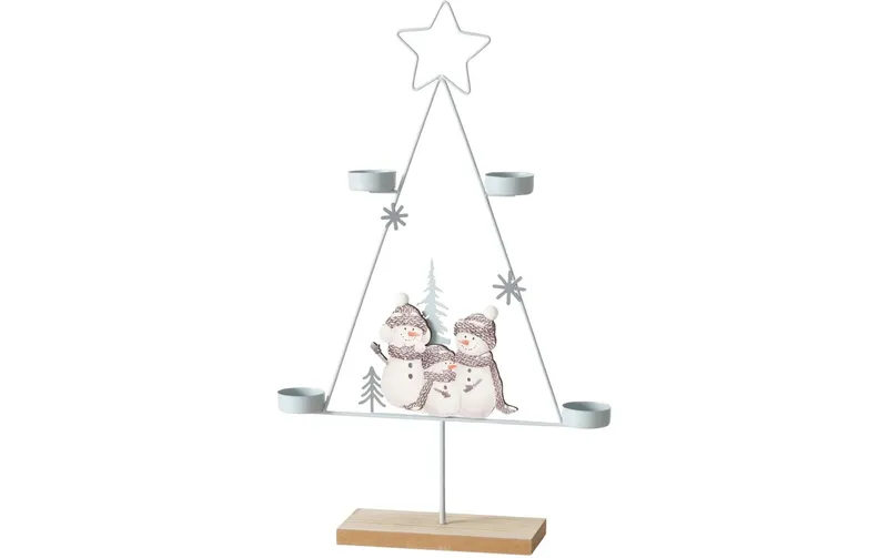 Boltze Teelichthalter Frosty Holz, 31 x 49.5 cm