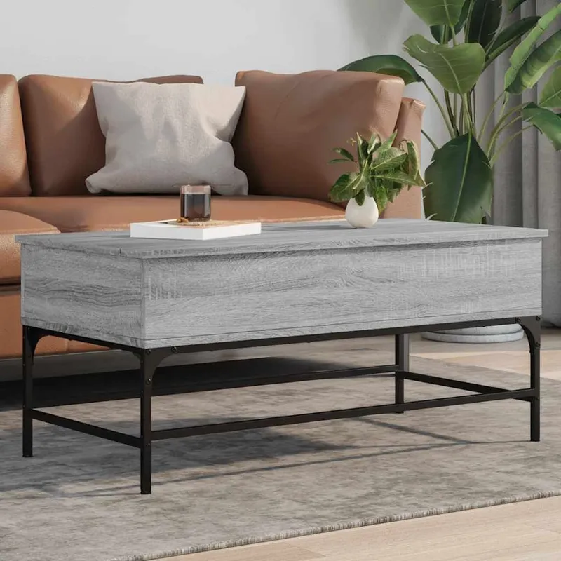 Couchtisch grigio Sonoma 100x50x45 cm derivato del legno und Metall