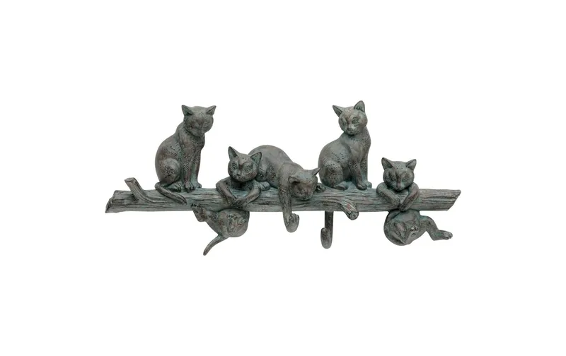 Kare Wandgarderobe Cats Life 42 cm x 18.3 cm, noir