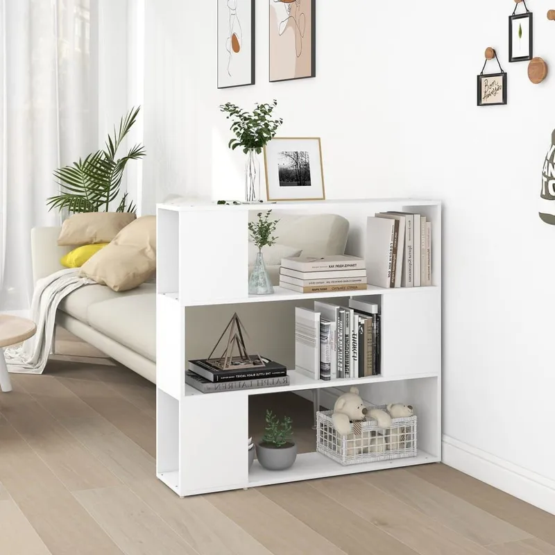 Bücherregal Raumteiler bianco 100x24x94 cm