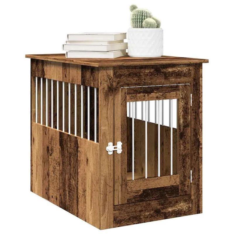 Hundekäfig im Möbelstil Altholz-Optik 55x80x68 cm derivato del legno