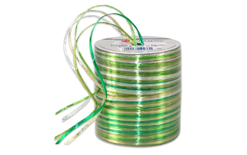 Pattberg Geschenkband Raffia Pearl 50 m, green-Töne