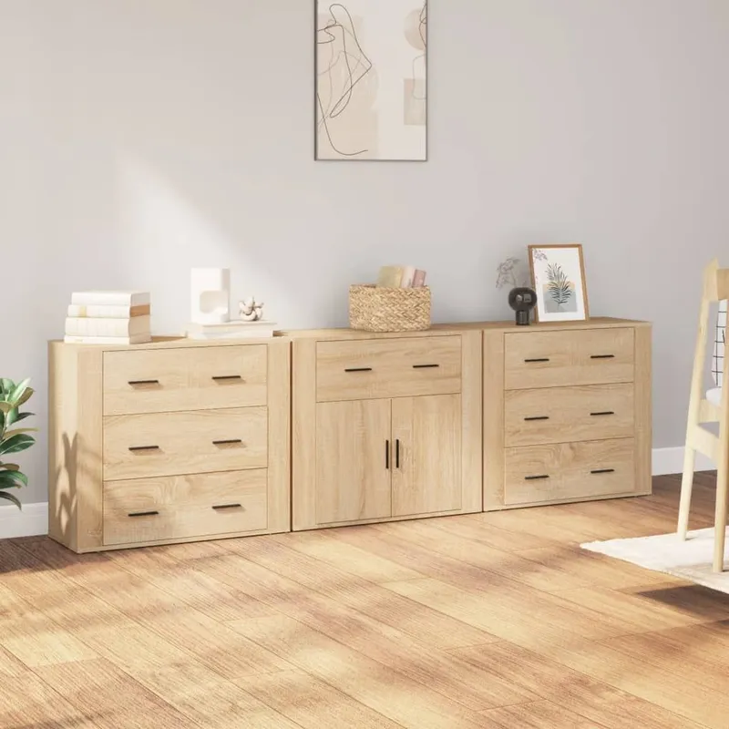 Sideboards 3 Stk. Sonoma-Eiche derivato del legno