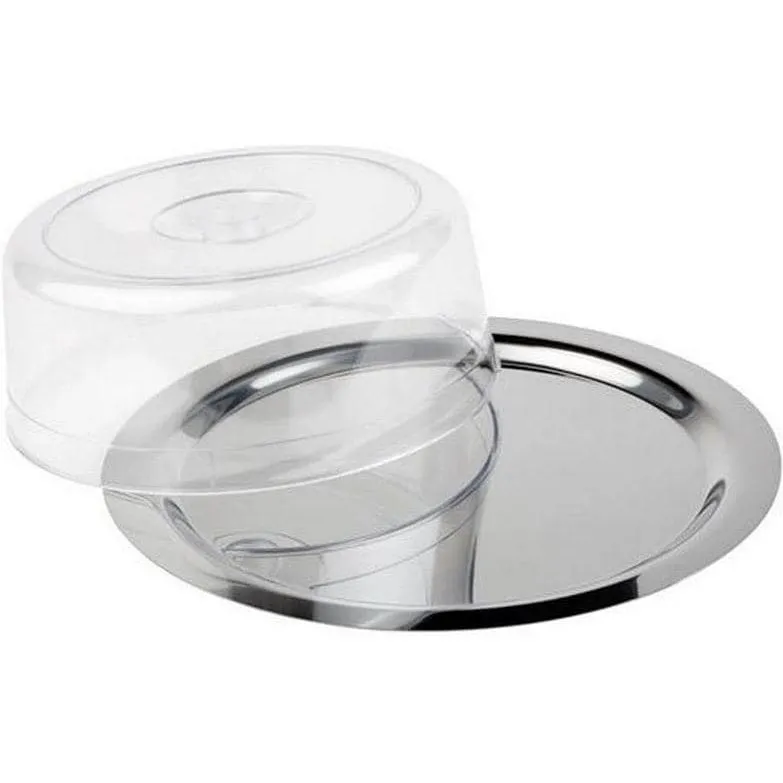 APS Kuchentablett Finesse 38 x 38 x 13 cm, Silber/Transparent