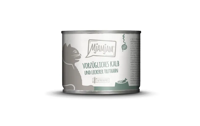 Mjamjam Nassfutter Dose Kalb & Truthahn, 200 g