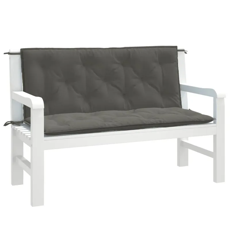 Gartenbank-Auflagen 2 Stk. Melange Dunkelgrau 120x50x7 cm tessuto