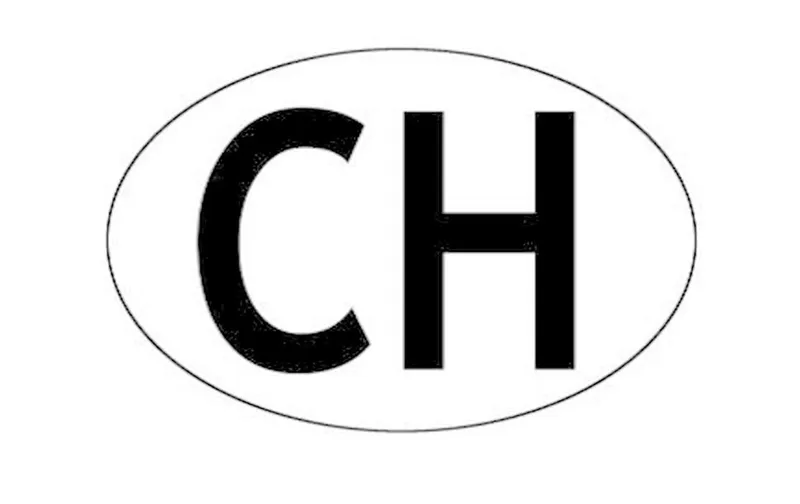 Unitec Schild Hoheitszeichen «CH» für PKW zu aufkleben
