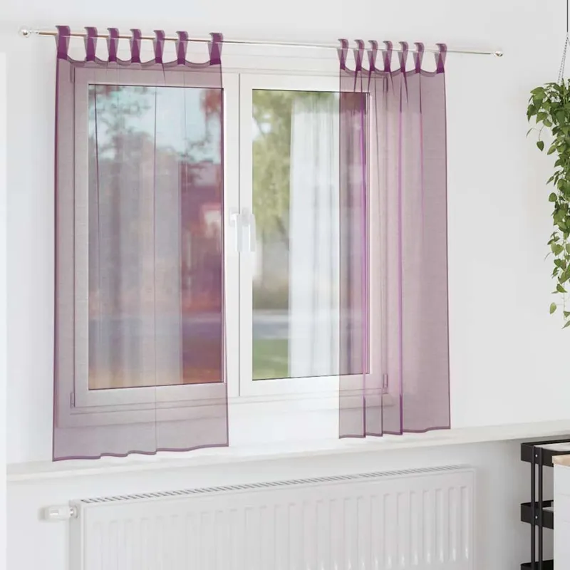 Voile Vorhänge con Schlaufen 2 pz. Lila 140x140 cm
