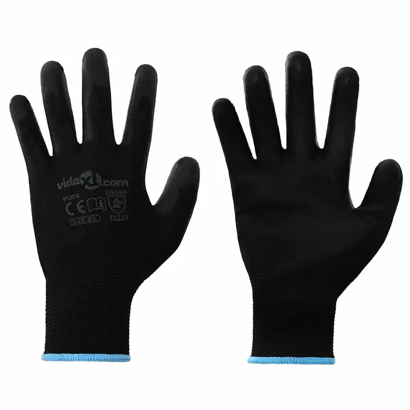 Arbeitshandschuhe 24 Stk. Schwarz 9 / l Polyester