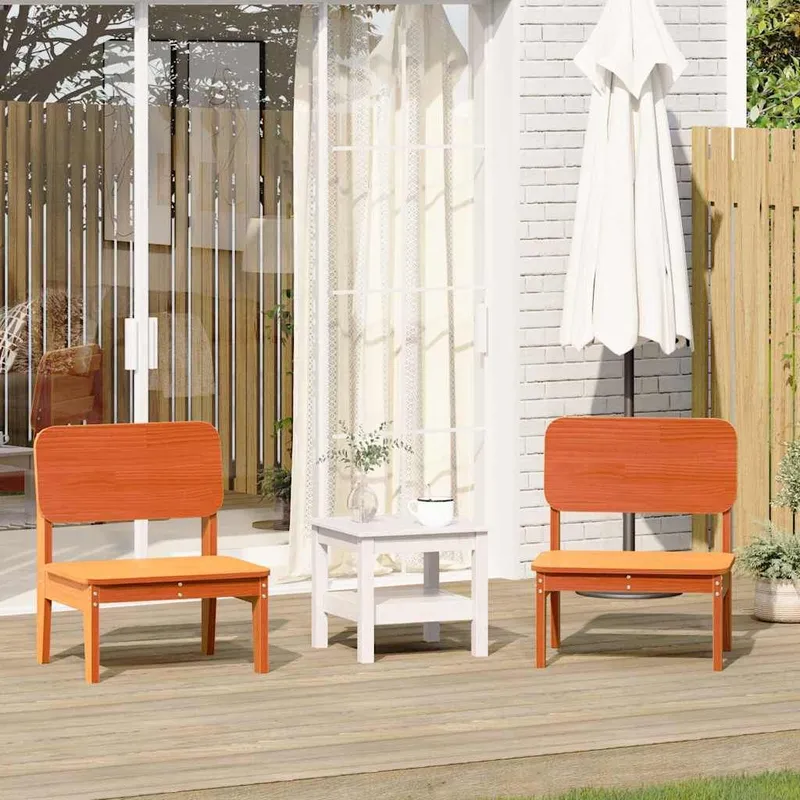 Gartenstühle 2 Stk. Wachsbraun 60x52,5x72 cm legno massiccio pino