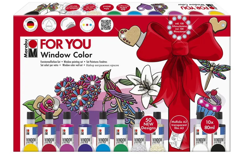 Marabu Fensterfarbe Window Color Fun & Fancy Geschenkset 10 x 80 ml