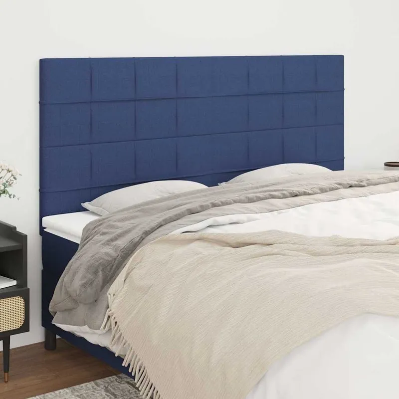 Kopfteil blu 160x5x118/128 cm tessuto
