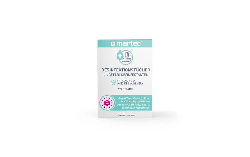 Martec Desinfektionstücher pour die Hände avec Aloe Vera 10 pièces