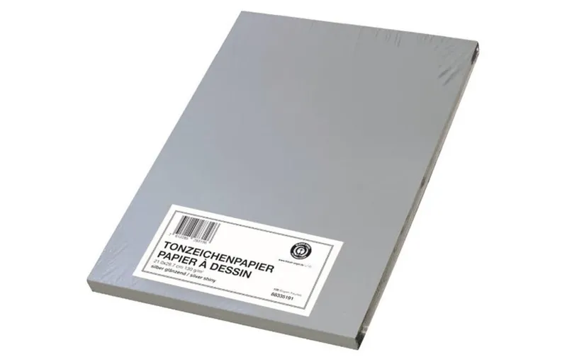 Papyrus Tonzeichenpapier A4, 130 g/m², 100 pièces, Silber