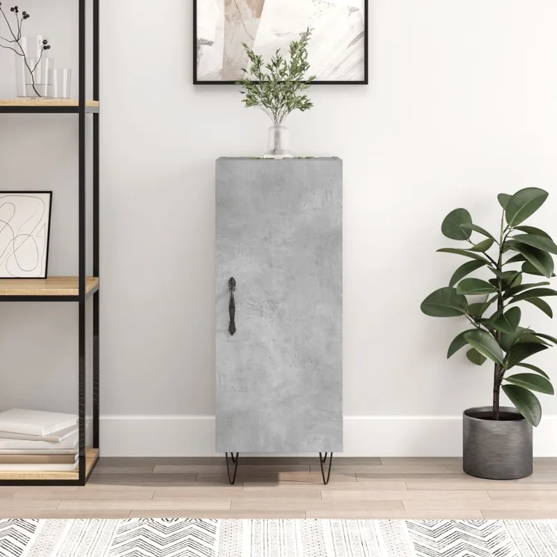 Sideboard Betongrau 34,5x34x90 cm derivato del legno