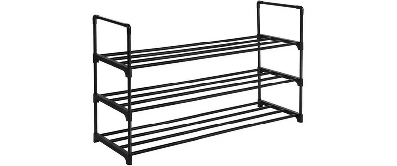 Songmics Schuhregal mit 3 Ablagen 92 x 30.5 x 55 cm, black