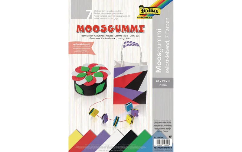 Folia Moosgummi-Set 7 pièces, multicolore
