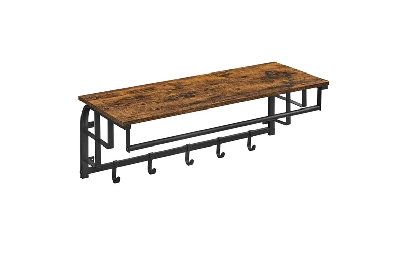 VASAGLE Wandgarderobe avec 5 abnehmbaren Haken 80 x 30 cm