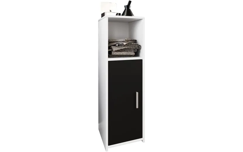VCM Badezimmerregal Zalo L 30 x 95 cm, white/black