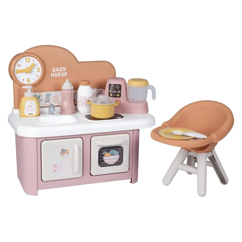 Smoby Puppenküche Nursery und Hochstuhl