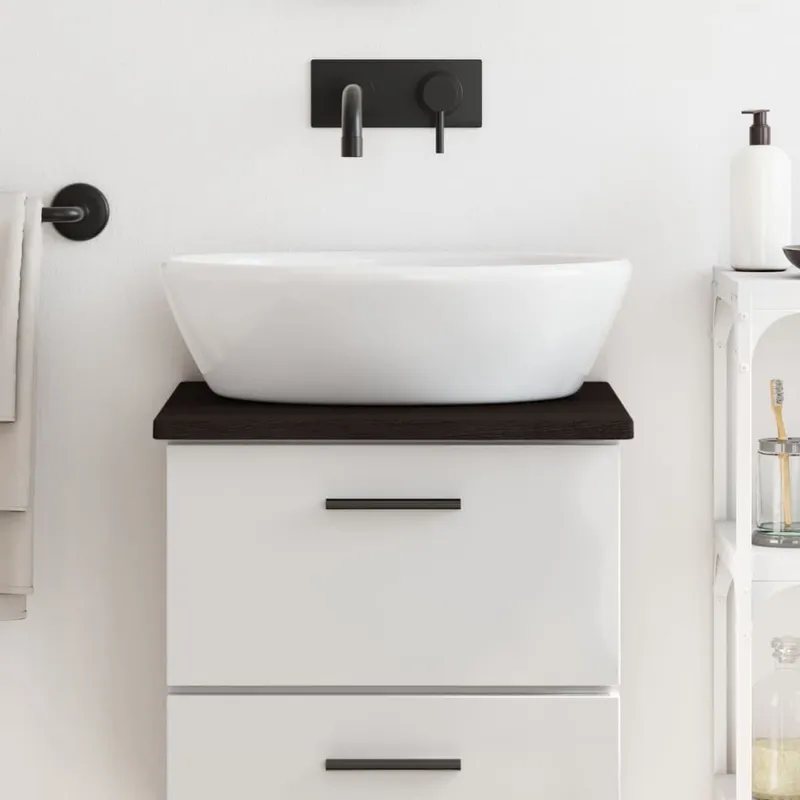 Comptoir de salle de bain marron foncé 40x40x2 cm bois traité