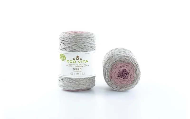 DMC Wolle Nova Vita Makramee Cord 2 mm 250 g grigio; Hellrosa