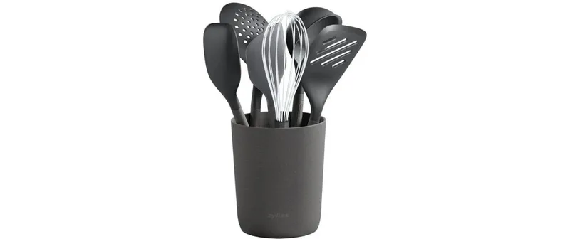 Zyliss Küchenutensilien mit Ständer 7-teilig, black/Silber/grey