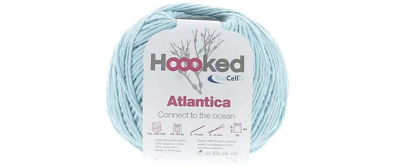 Hoooked Baumwollgarn Hoooked Atlantica SeaCell Garn Hellblau