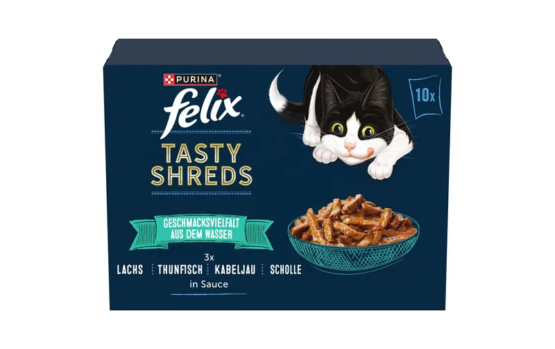 Felix Nassfutter Tasty Shreds in Sauce Fisch 10 x 80 g