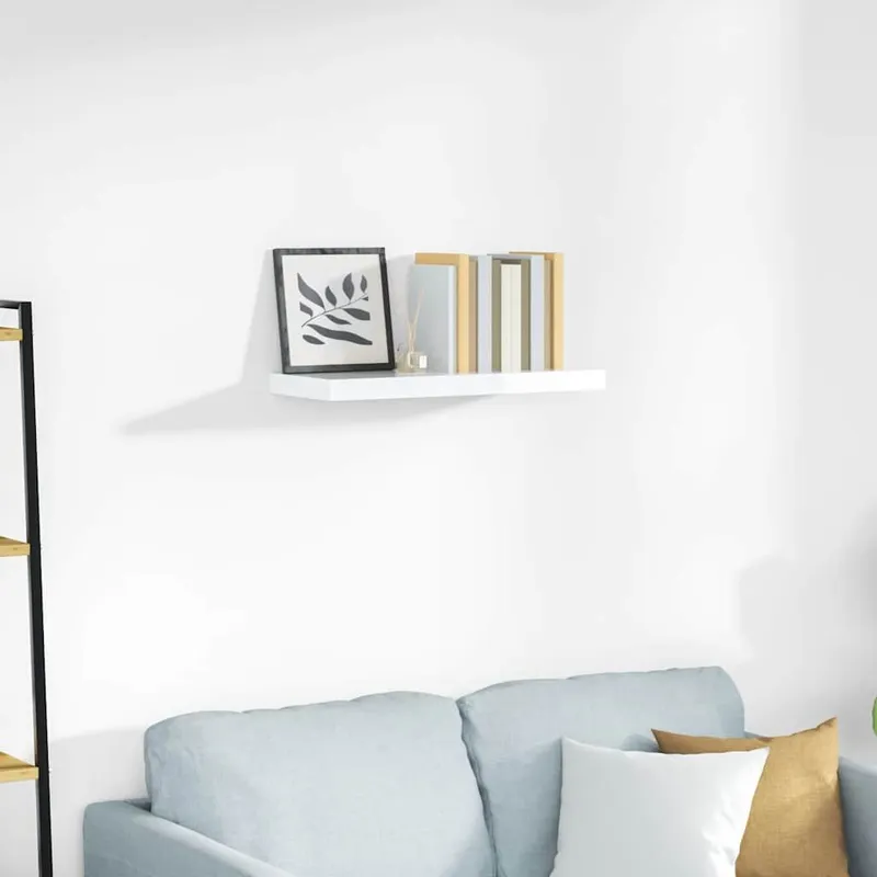 Schweberegal Hochglanz-bianco 60x23,5x3,8 cm MDF