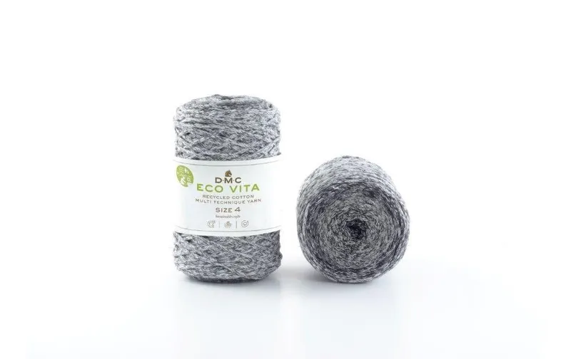 DMC Wolle Nova Vita Makramee Cord 2 mm 250 g gris; noir