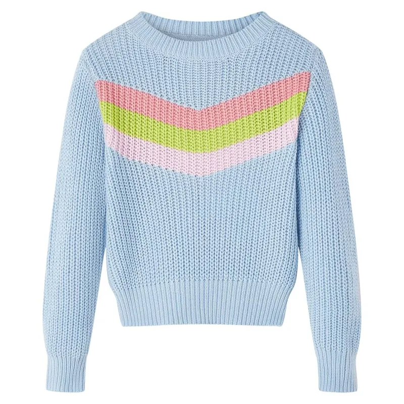 Pull-over tricoté pour enfants bleu 116