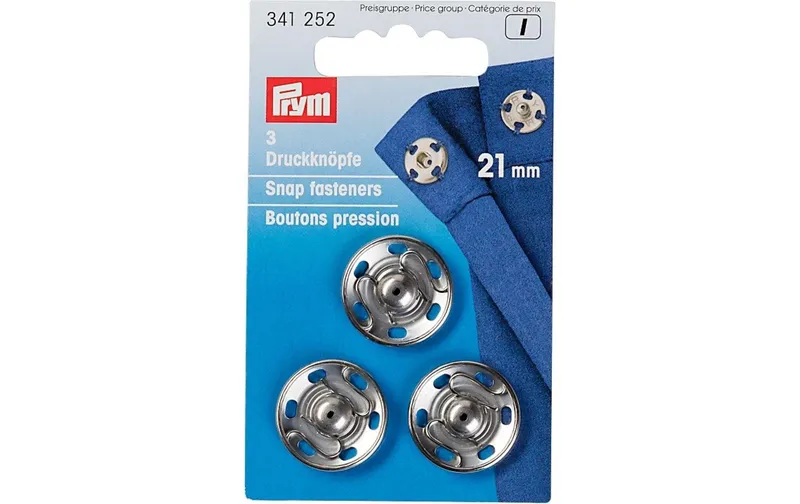 Prym Druckknöpfe Ø 21 mm, Silber, 3 pièces