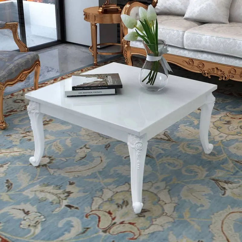 Couchtisch 80x80x42 cm Hochglanz-bianco