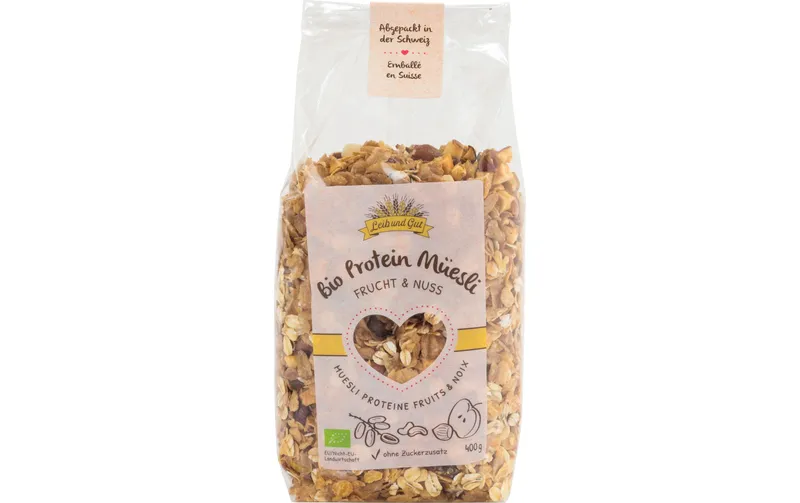 Leib and Gut Müesli Bio Protein Frucht and Nuss 400 g