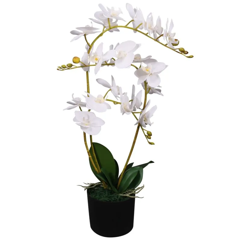 Künstliche Orchidee mit Topf 65 cm bianco