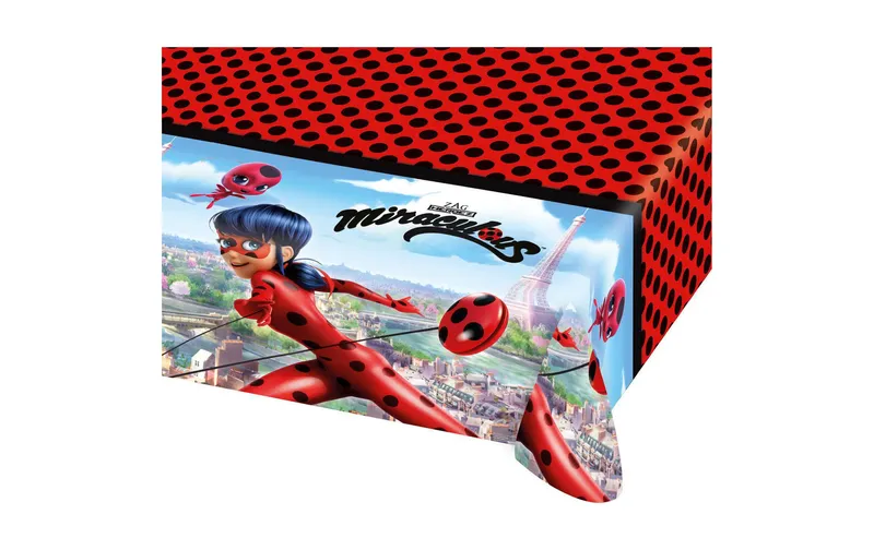 Amscan tovaglia Miraculous 120 cm x 180 cm, nero/rosso