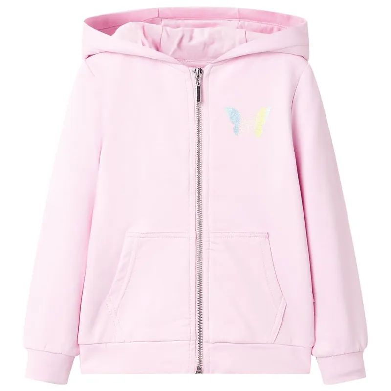 Sweat à capuche pour enfants rose clair 116