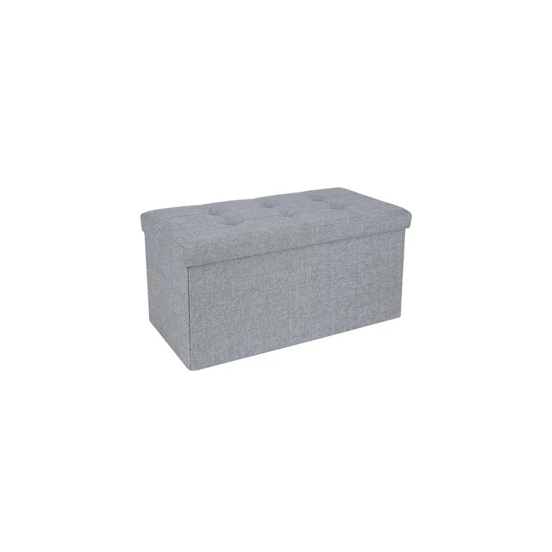 Songmics Sitztruhe Ottomane avec espace de rangement 76 x 38 cm, gris