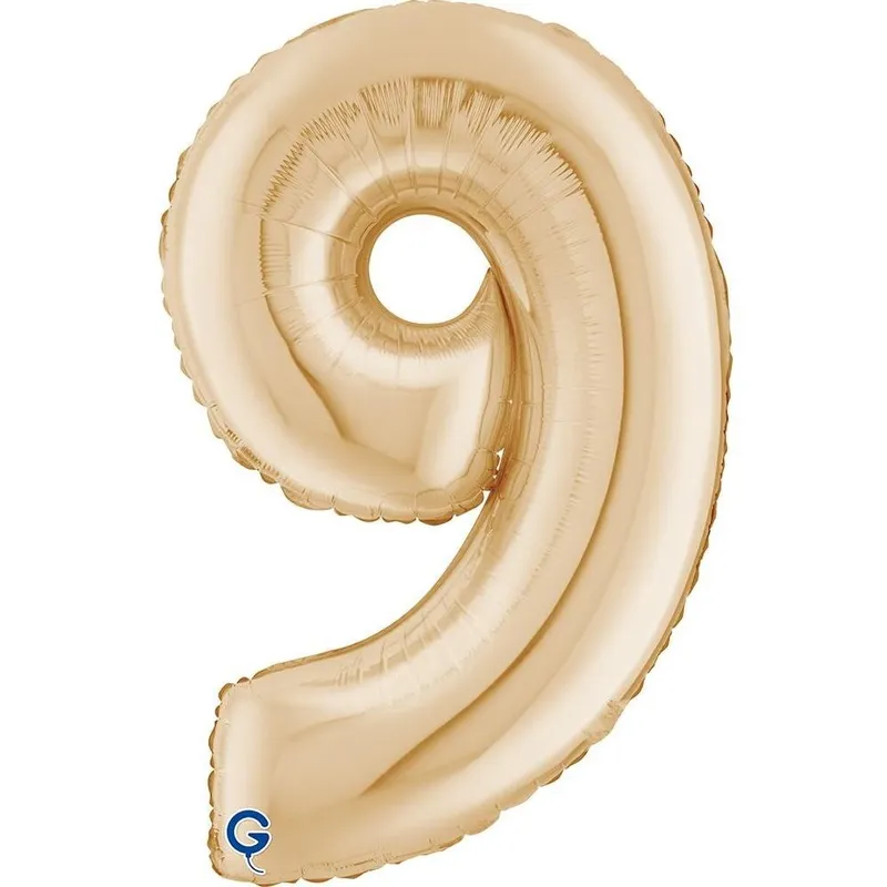 Ballo foglio argento e oro numero 9