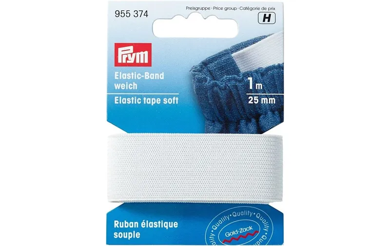Prym Elastikband 25 mm, blanc