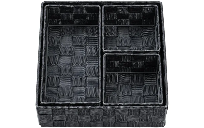 diaqua® Aufbewahrungskorb Irina 4 pièces, noir