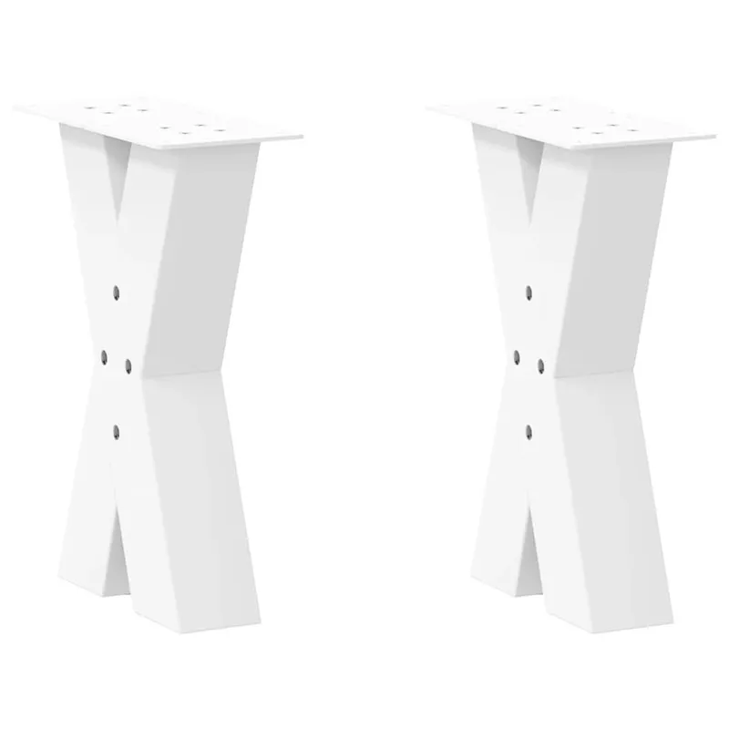 Couchtischbeine X-Form 2 Stk. bianco 38x(42-43) cm Stahl