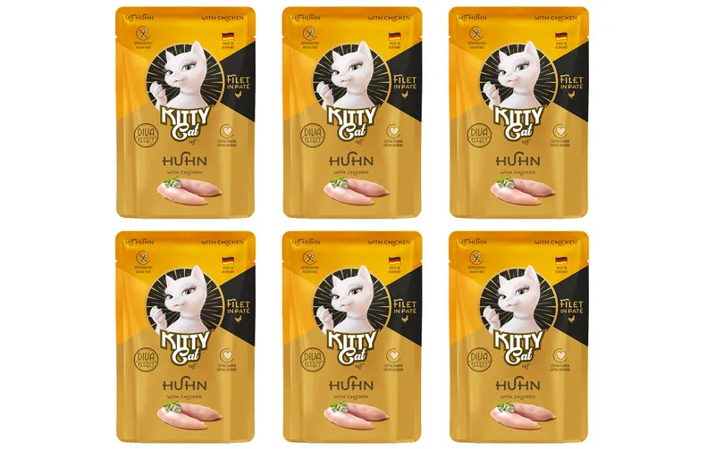 KITTY Cat Nassfutter KittyCat Filét Paté Pouch Huhn 6 x 85 g